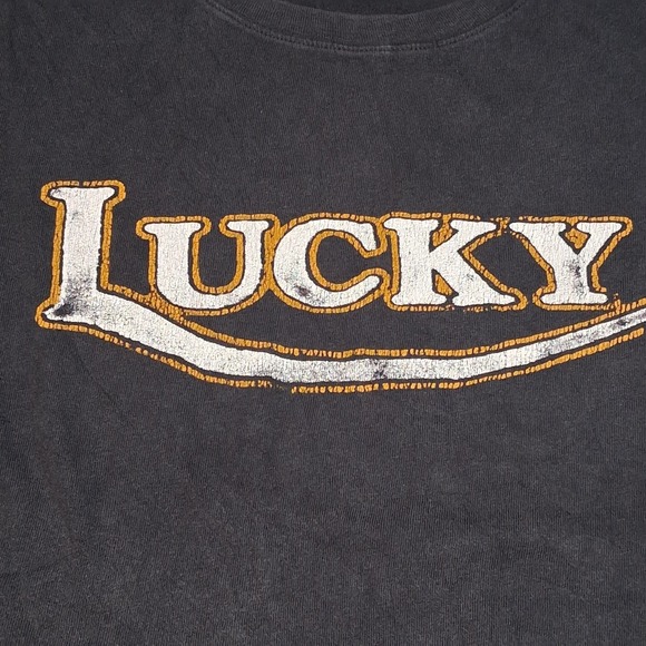 Lucky Brand VTG Mens Gray Charcol Short Sleeve Graphic T-Shirt‎ Size Small Logo - Picture 4 of 8